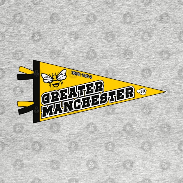 Greater Manchester Sports Varsity Pennant 1974 bee by jimmy-digital